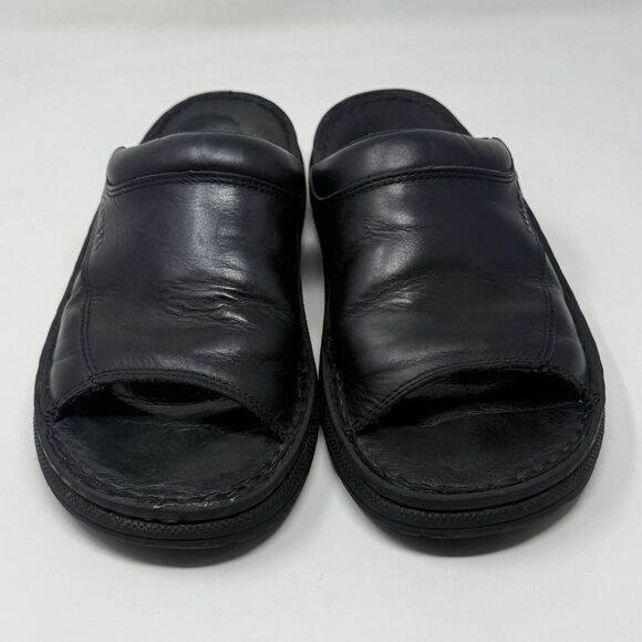 Skechers Jammers Slide Sandals Mens 11 Black Leather Chunky Sole Vintage Y2K - Picture 5 of 14